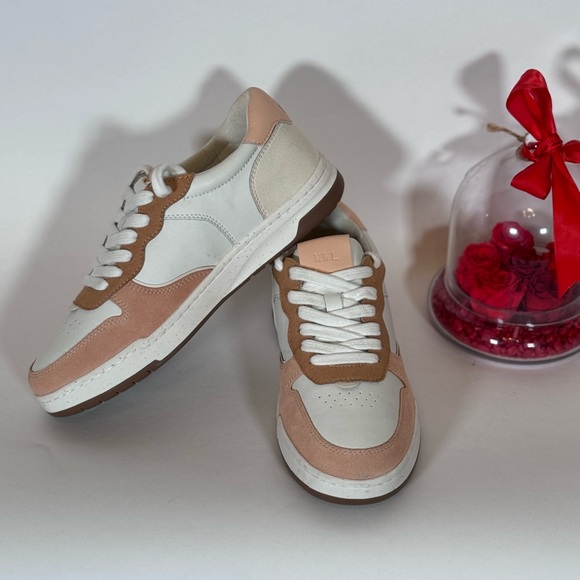 NEW Madewell Court Low-Top Sneakers in Peach Colorblock - Picture 1 of 8